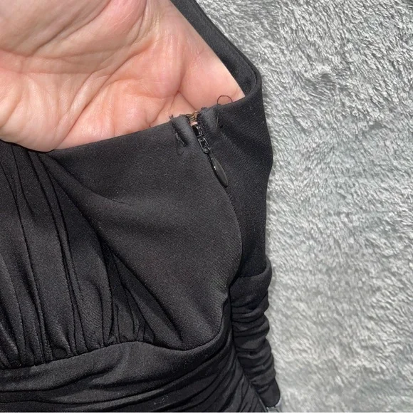 Melrose Social Black Silver Handkerchief Cocktail Party Dress Size 18 - Picture 8 of 13